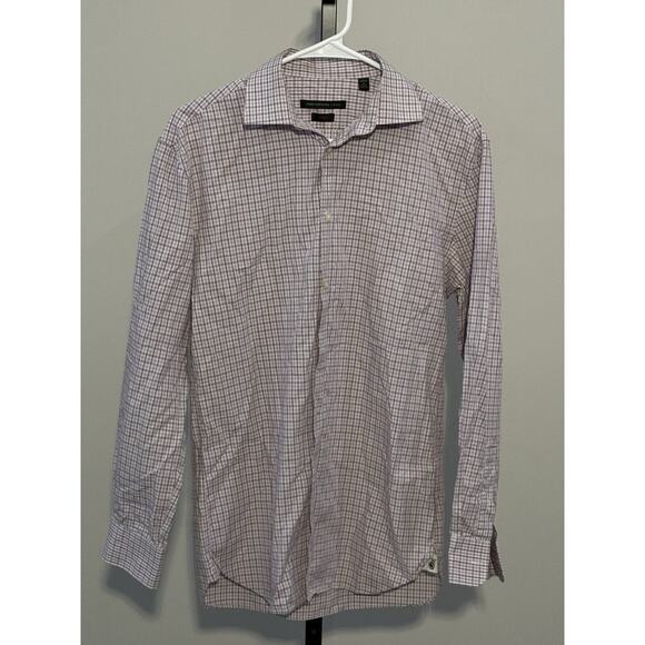 John Varvatos Shirt Mens 15 32/33 Plaid Casual Preppy Button Up Adult - Picture 1 of 4